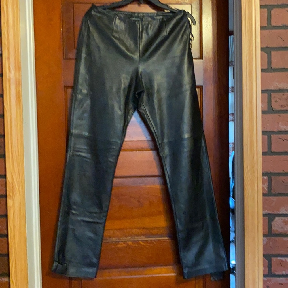 Black leather pants